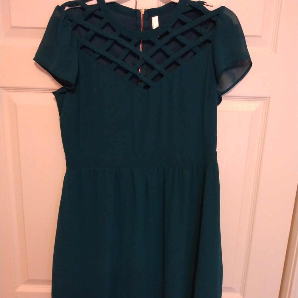 Emerald green MINI dress.